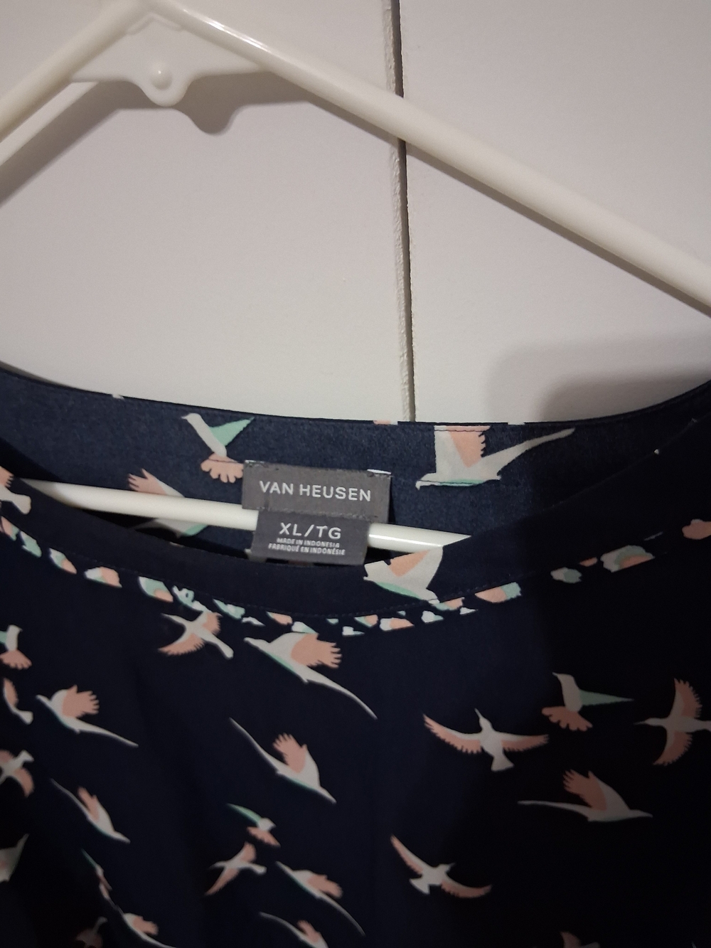 Van Heusen Navy Bird Print Blouse